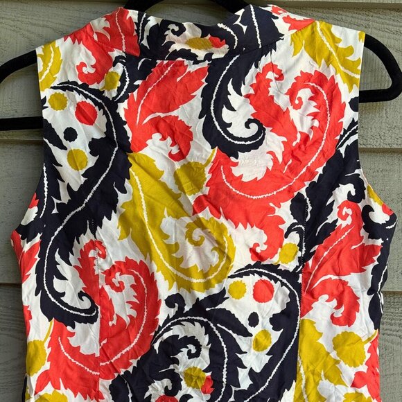 Milly 100% Silk Floral Tie-Neck Blouse Size 6 - Picture 10 of 11